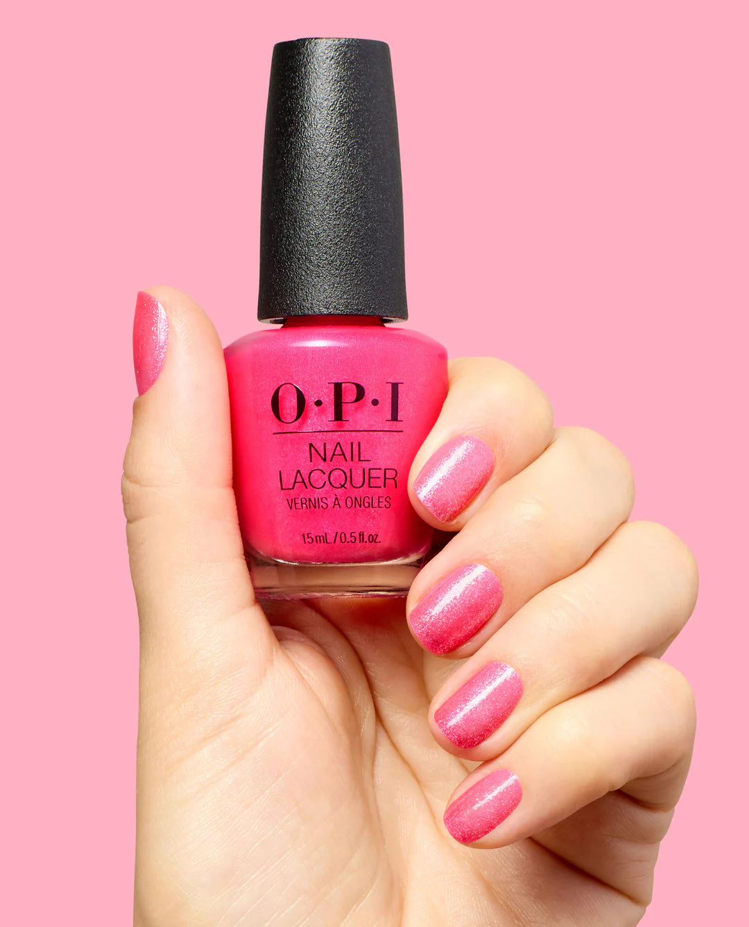 OPI Pro Health GelColor and matching lacquer bottle with painted nails showcasing Dopa-mani GCS081 nail color.