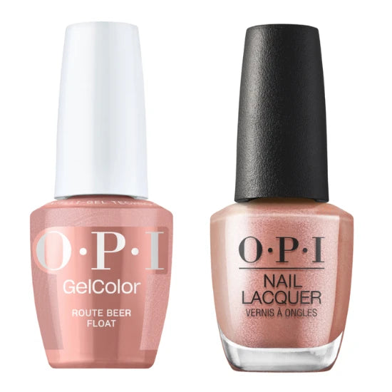 OPI Intelli-Gelcolor + Matching Lacquer Duo Route Beer Float GCF043