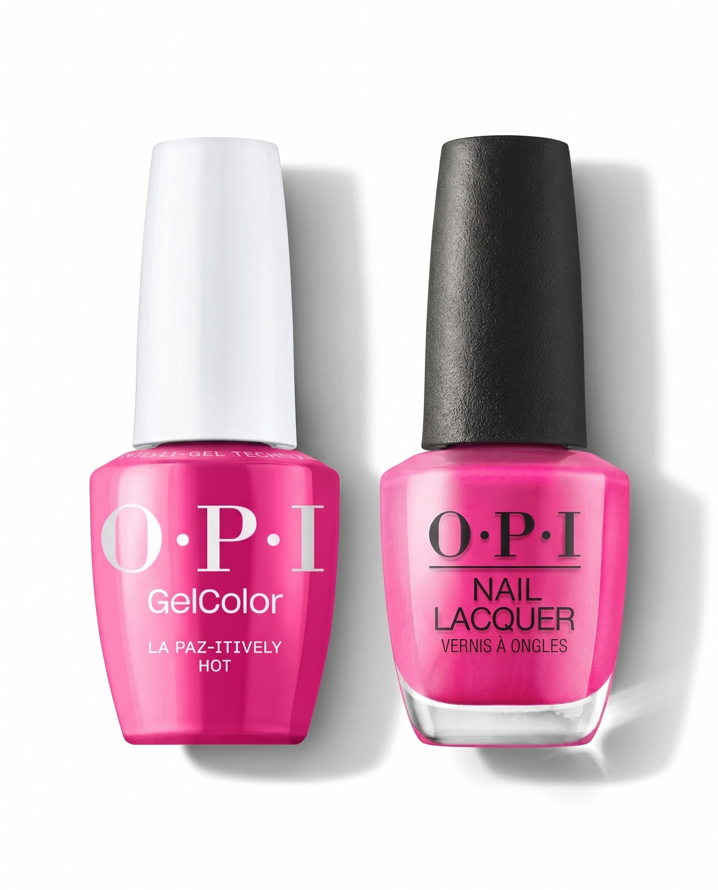 OPI Pro Health GelColor and matching lacquer in La Paz-itively Hot, vibrant coral gel nail polish and lacquer set.