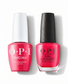 OPI Pro Health GelColor and matching lacquer in the shade My Chihuahua Bites! displayed with gel nail polish and nail lacquer bottles