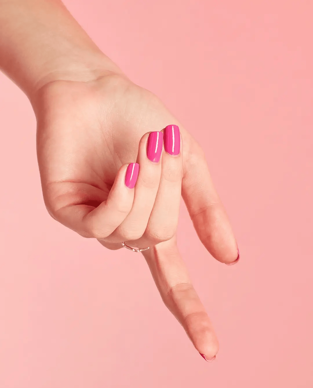 OPI ProHealth GelColor and matching lacquer in No Turning Back from Pink Street, showcasing glossy gel nail polish and coordinating nail color.