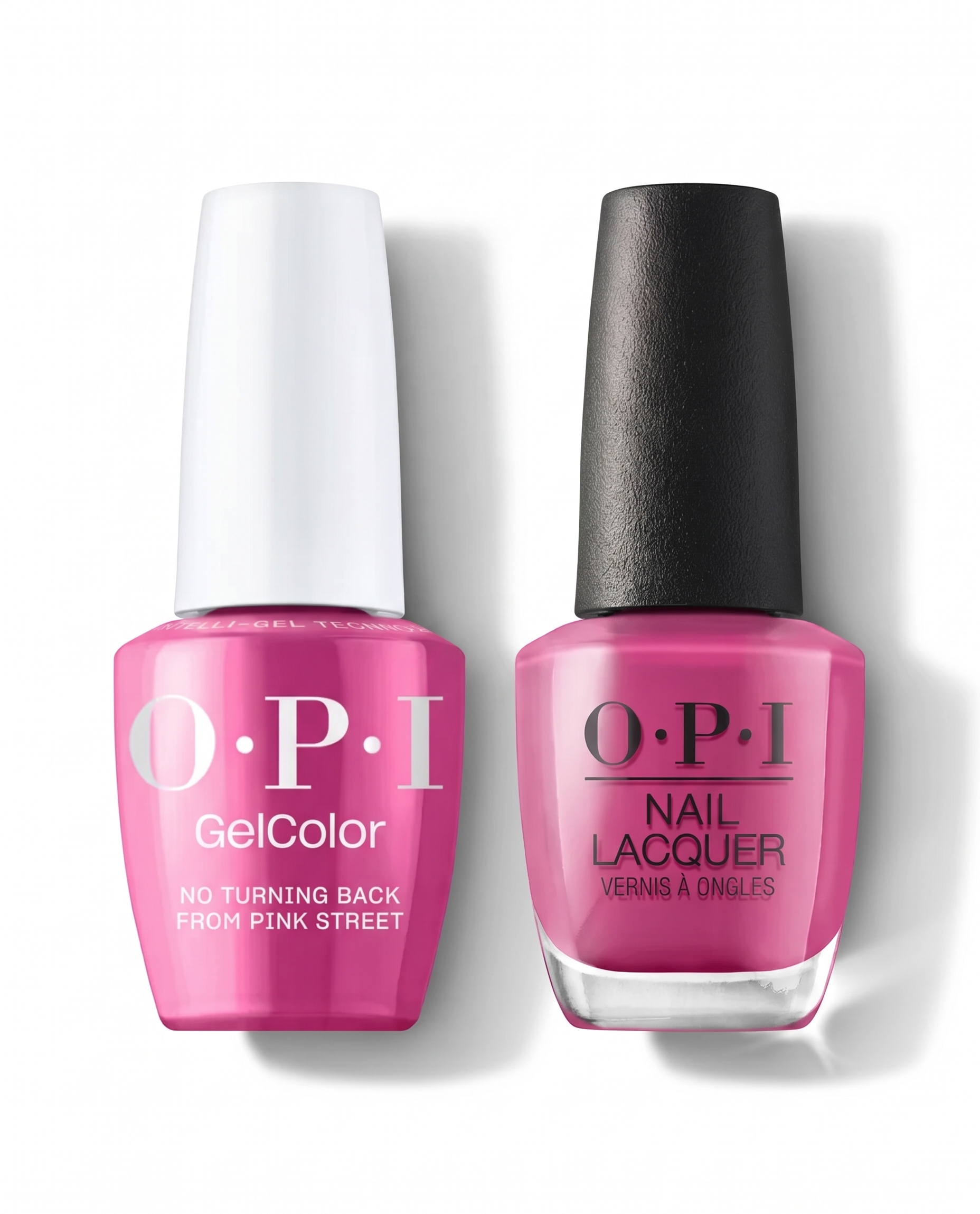 OPI ProHealth GelColor and matching lacquer in No Turning Back from Pink Street, showcasing gel nail polish and coordinating nail lacquer.