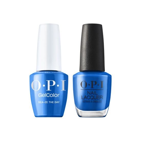 OPI Pro Health GelColor and matching lacquer duo in Sea-ze The Day, featuring vibrant gel nail polish and coordinating nail lacquer.