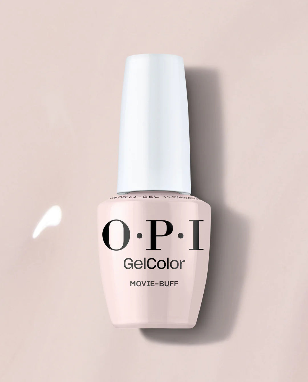 OPI Intelli GelColor Movie Buff gel nail polish in a vibrant beige shade, showcasing the glossy, smooth finish.
