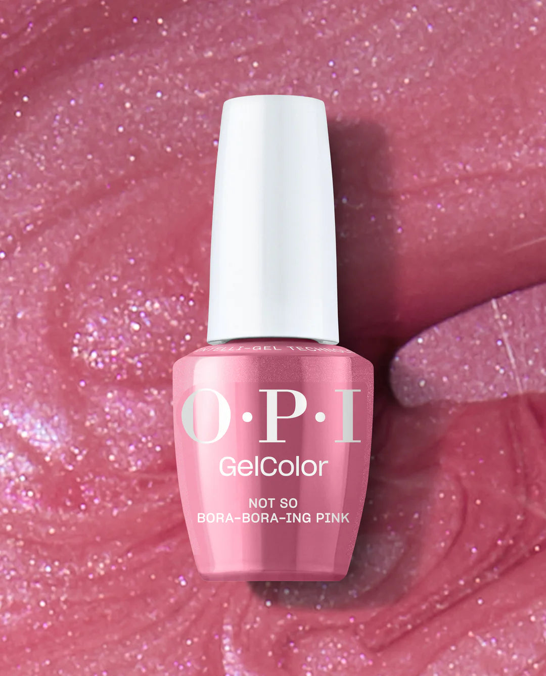 OPI Intelli GelColor Not So Bora-Bora-Ing Pink gel nail polish bottle with pink shade and brand label, close-up shot.