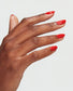OPI Intelli GelColor Rust & Relaxation gel nail polish on a hand with a rust-colored manicure, showcasing a glossy finish.