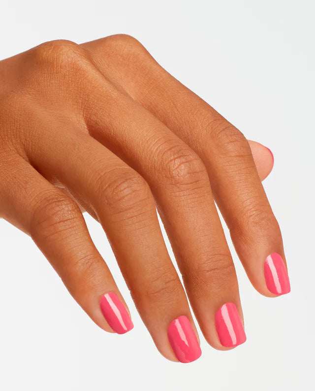 OPI Intelli GelColor Strawberry Margarita gel nail polish bottle with vibrant strawberry pink color and glossy finish.