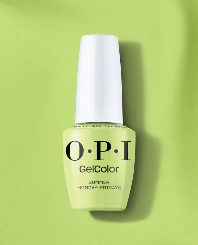 OPI Intelli GelColor Summer Monday-Fridays gel nail polish in a vibrant shade, showcased in a sleek bottle with a glossy finish.