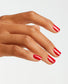 OPI Intelli GelColor gel nail polish in The Thrill of Brazil shade, featuring vibrant, glossy red color on neatly manicured nails.