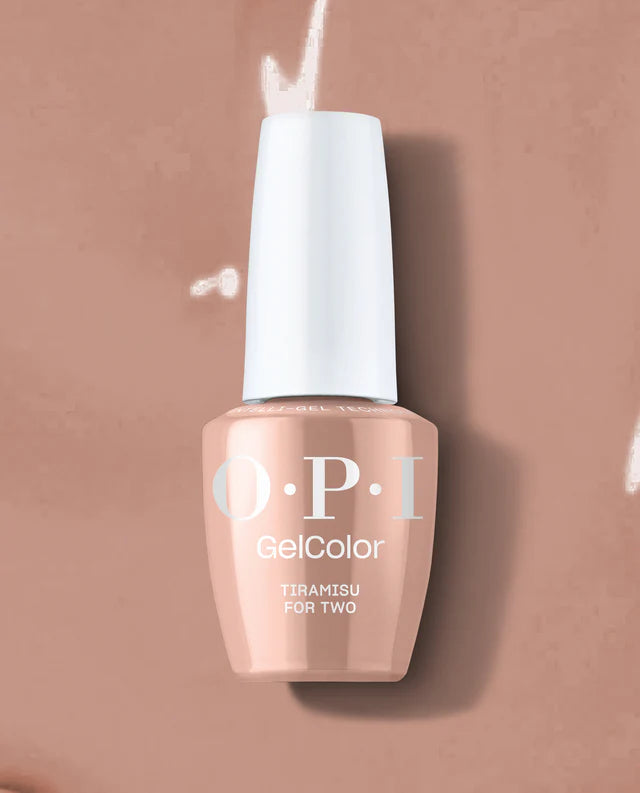 OPI Intelli GelColor Tiramisu For Two gel nail polish in a warm beige shade with smooth, glossy finish.