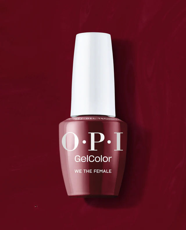 OPI Intelli GelColor We The Female GCW64 gel nail polish bottle with vibrant pink shade and glossy finish.