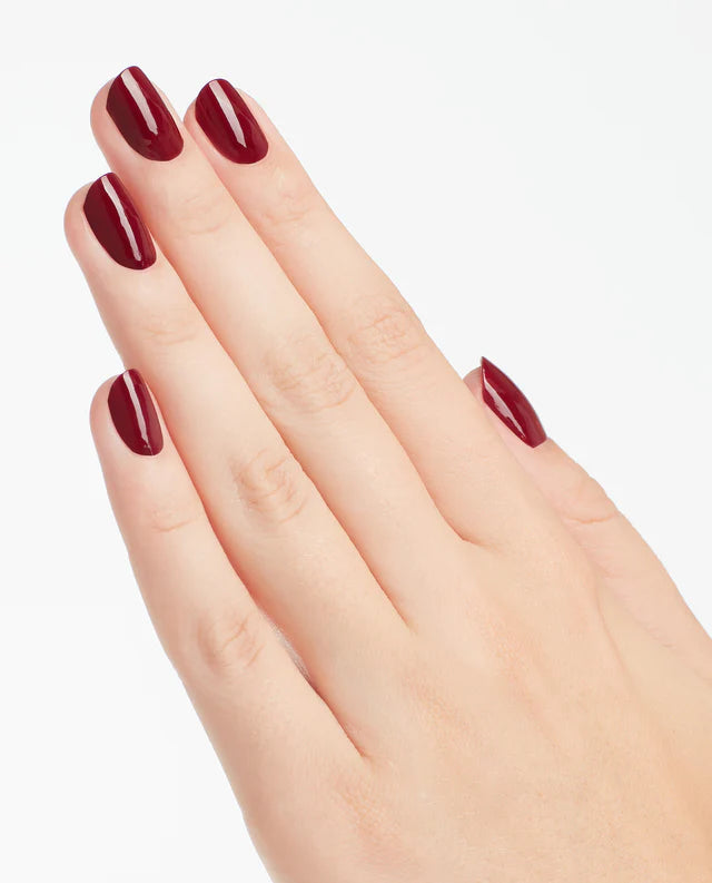 OPI Intelli GelColor We The Female gel nail polish applied on nails with a smooth, glossy finish in a natural light setting