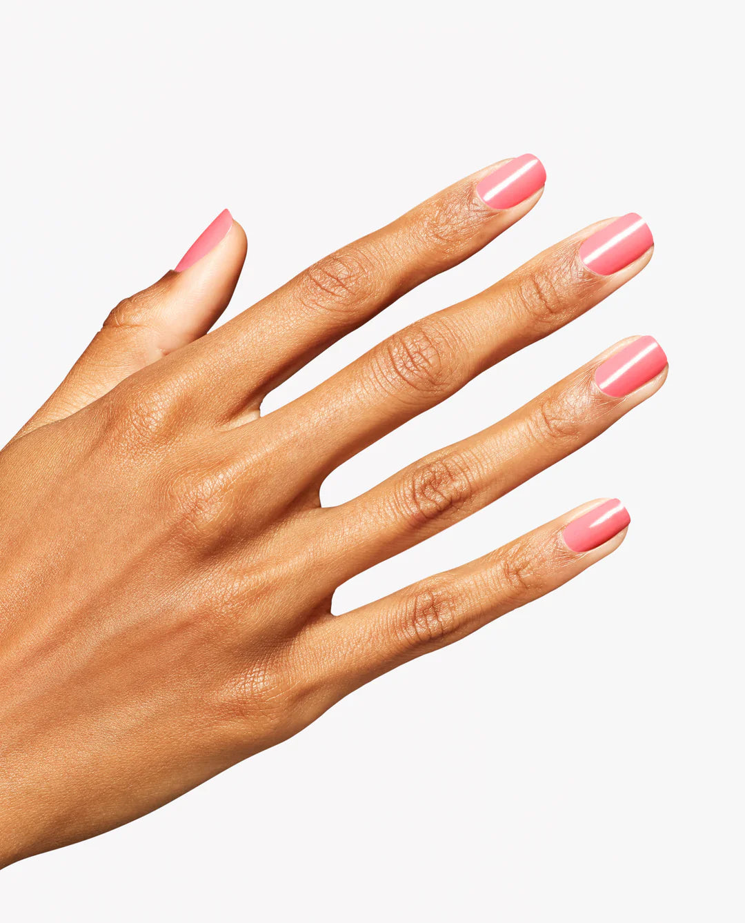OPI Bathtime Bubbly nail polish bottle with swatch of light, bubbly pink color on a white background.