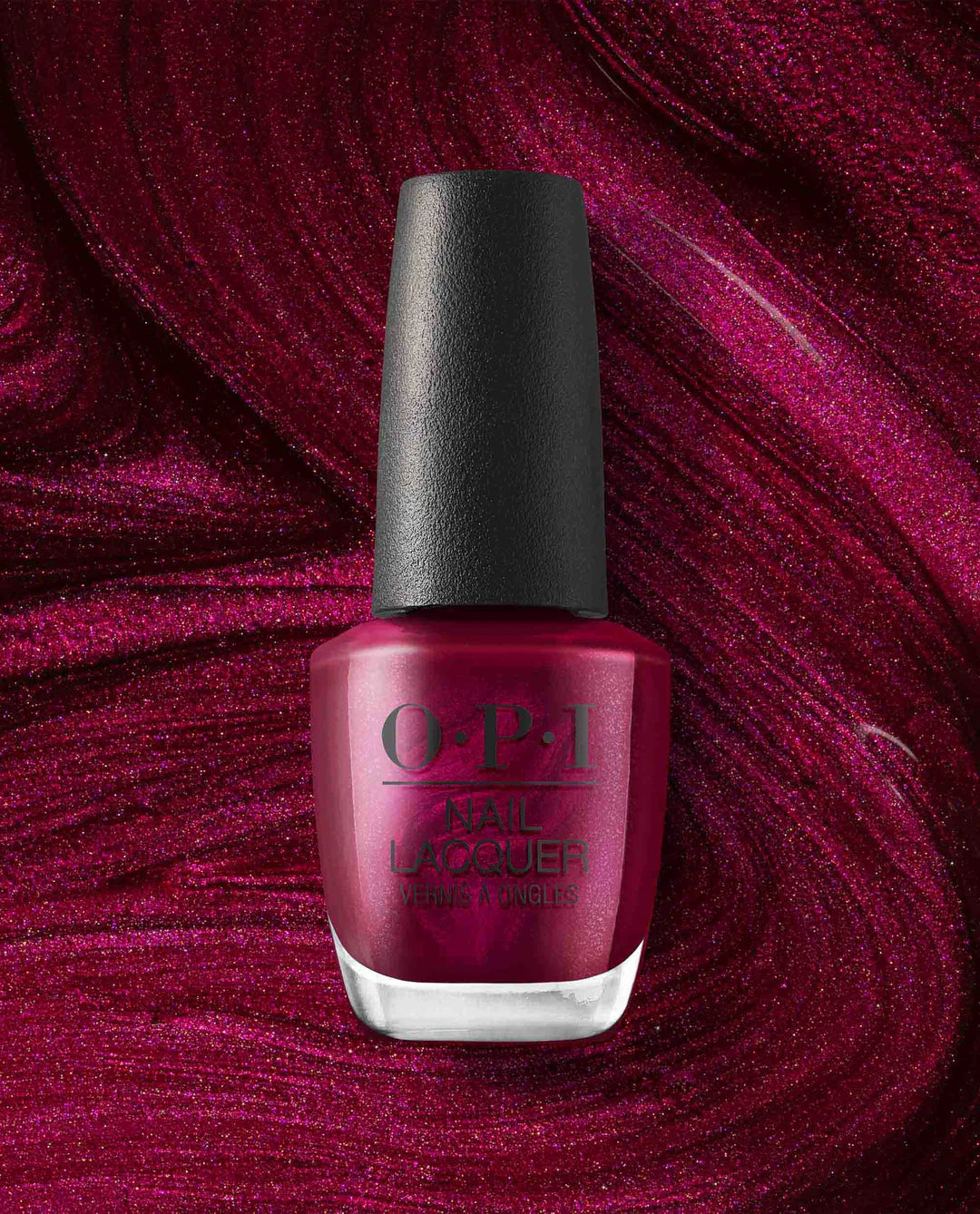 OPI Big Sagittarius Energy nail polish bottle with vibrant purple lacquer, featuring the brand's signature packaging and label.