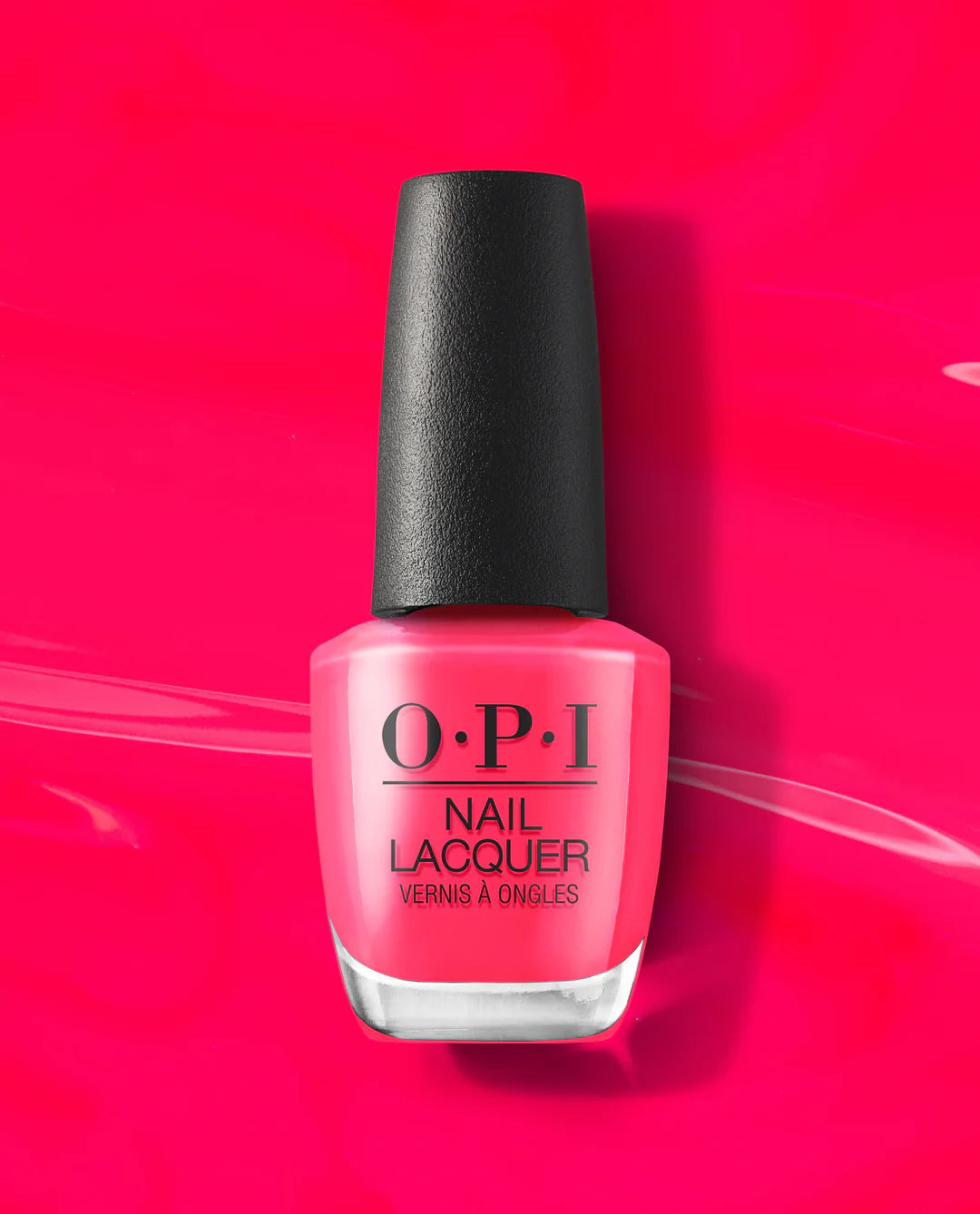 OPI Bright Where I Belong! Of My Life nail polish bottle with bright lavender color and brand label visible.