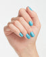 OPI Nail Polish Can't Find My CzechBook NLE75 bottle, blue shade with cream finish