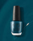 OPI Nail Polish in Drama at La Scala NLMI04 showing a sleek bottle with deep, rich nail lacquer color and branding details.