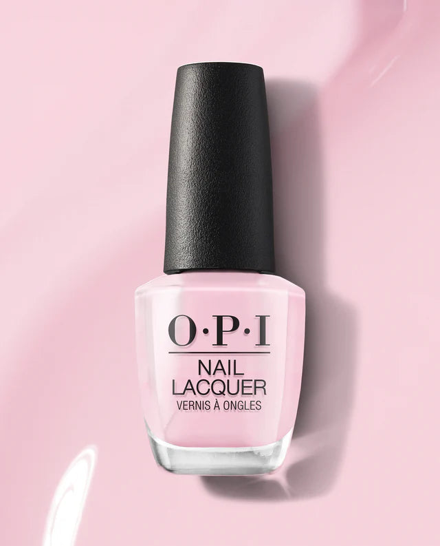 OPI Nail Polish in Getting Nadi On My Honeymoon NLF82, vibrant nail lacquer bottle with bright pink color and brand logo.
