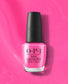OPI Nail Polish Go with the Floatie NLS082, vibrant coral nail lacquer with glossy finish, displayed in a sleek bottle.