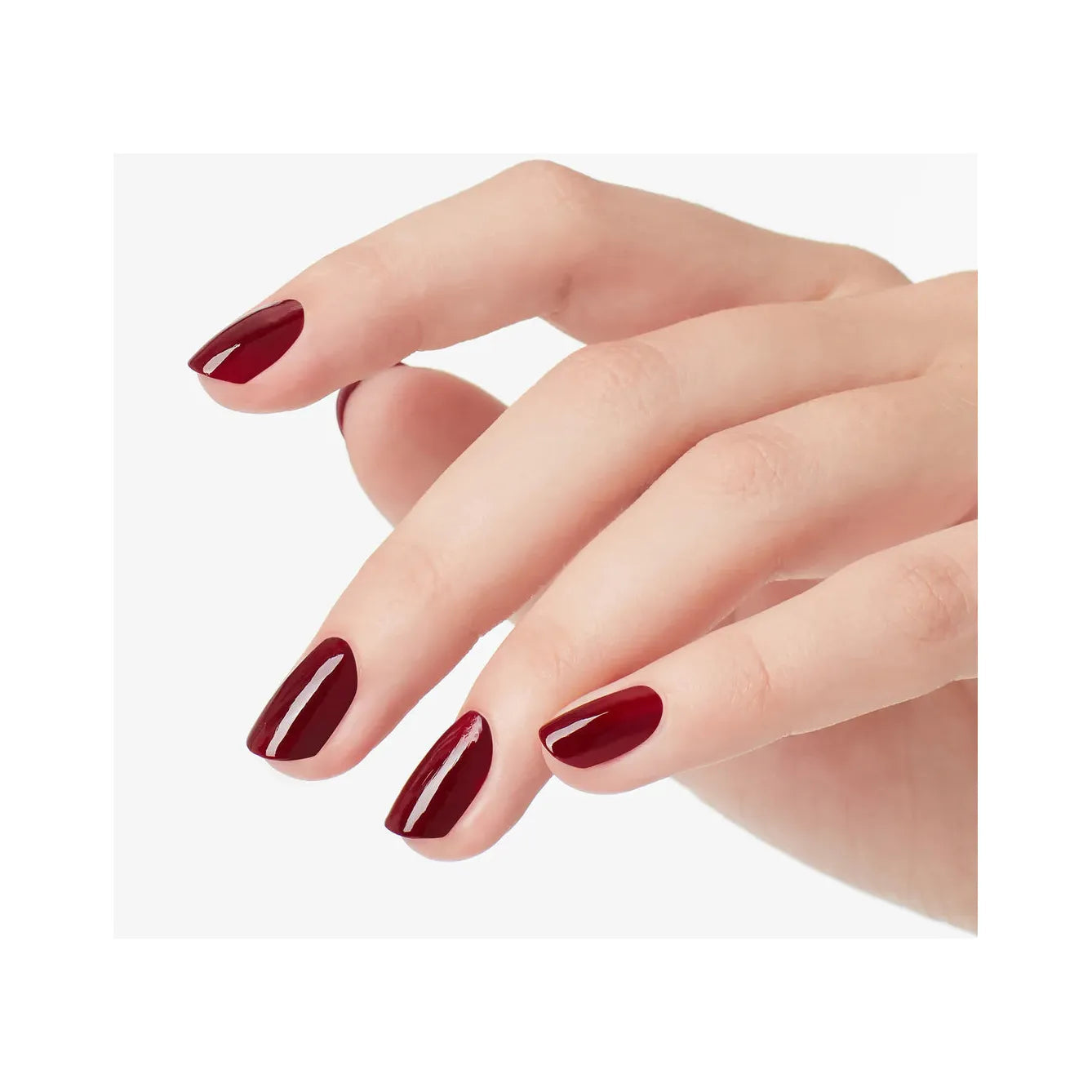 OPI Nail Polish in Got The Blues For Red shade, featuring vibrant red nail color on well-manicured nails.