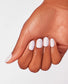 OPI Hue Is The Artist? nail polish bottle with bright, vibrant peach-orange shade, shown with cap and label visible.