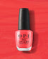 OPI Nail Polish in I Eat Mainely Lobster shade, vibrant coral nail lacquer with glossy finish, shown in a close-up image.