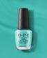 OPI Nail Polish in I’m Yacht Leaving shade, vibrant blue nail lacquer, smooth finish, displayed in a sleek bottle.