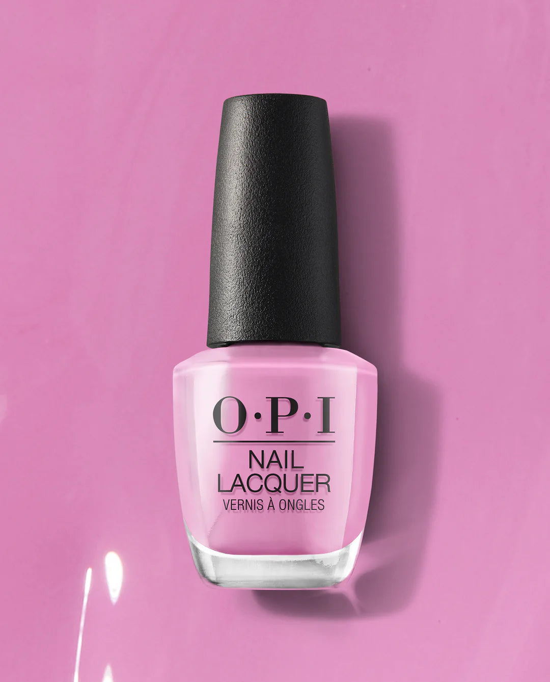 OPI Lucky Lucky Lavender nail polish bottle with lavender-colored lacquer and branding visible on the label.
