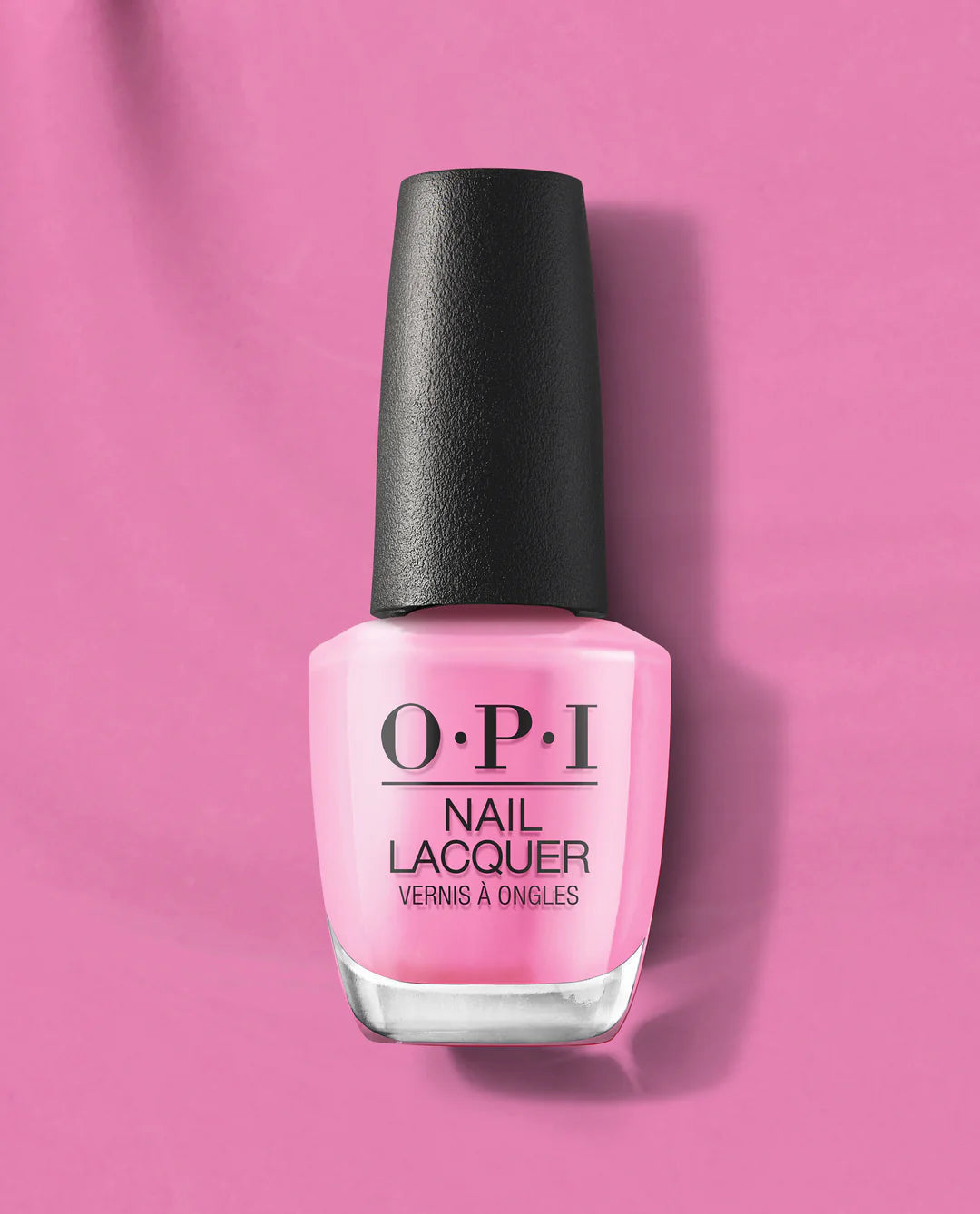 OPI Nail Polish Makeout-Side #P002 in a vibrant pink shade, showcasing the sleek bottle and glossy finish.