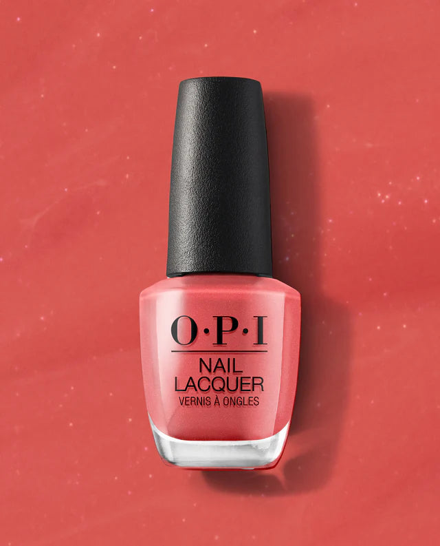 OPI Nail Polish in My Address Is Hollywood, vibrant pink shade, glossy finish, bottle with OPI branding on the label.
