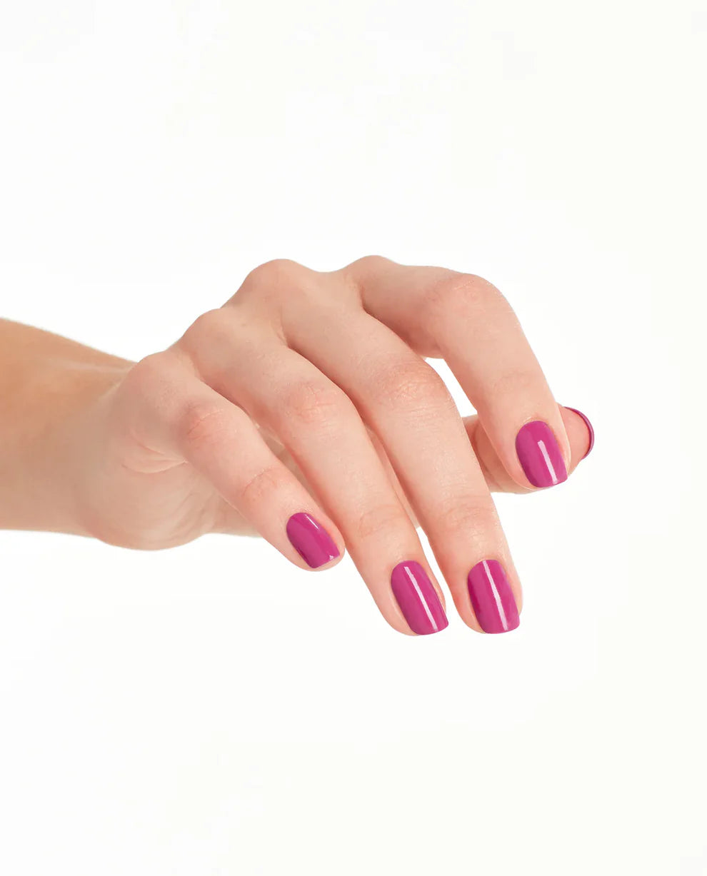 OPI Nail Polish No Turning Back From Pink Street NLL19 in vibrant pink, shown on a nail with a smooth, glossy finish.