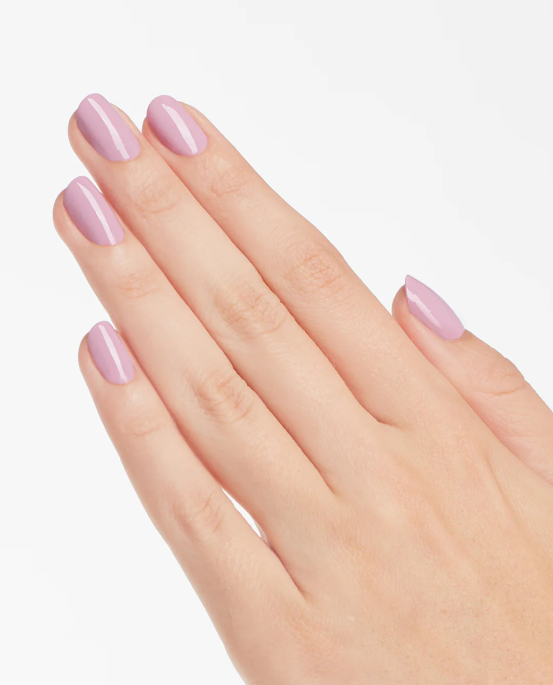OPI Purple Palazzo Pants nail polish bottle with purple-colored nail polish on a manicured hand.