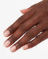OPI Nail Polish Put It In Neutral shade showing a neutral beige nail polish bottle and swatch on a hand.