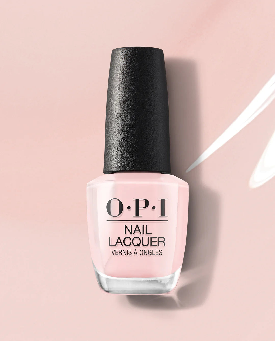 OPI Nail Polish Put It In Neutral T65, beige nude nail lacquer with smooth finish, in a clear glass bottle with black cap.