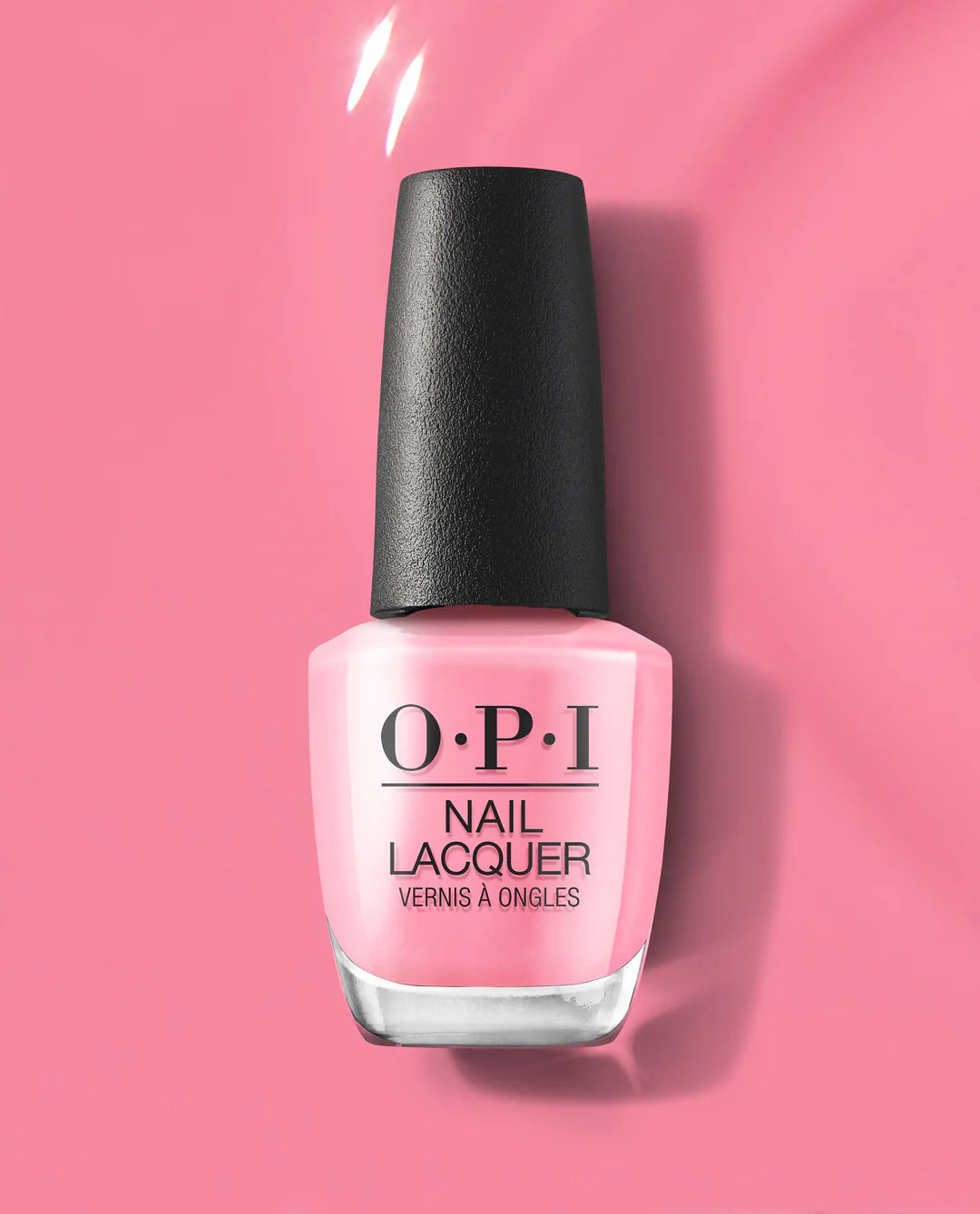 OPI Nail Polish in Racing for Pinks, vibrant pink nail lacquer, glossy finish, bottle with brand label visible
