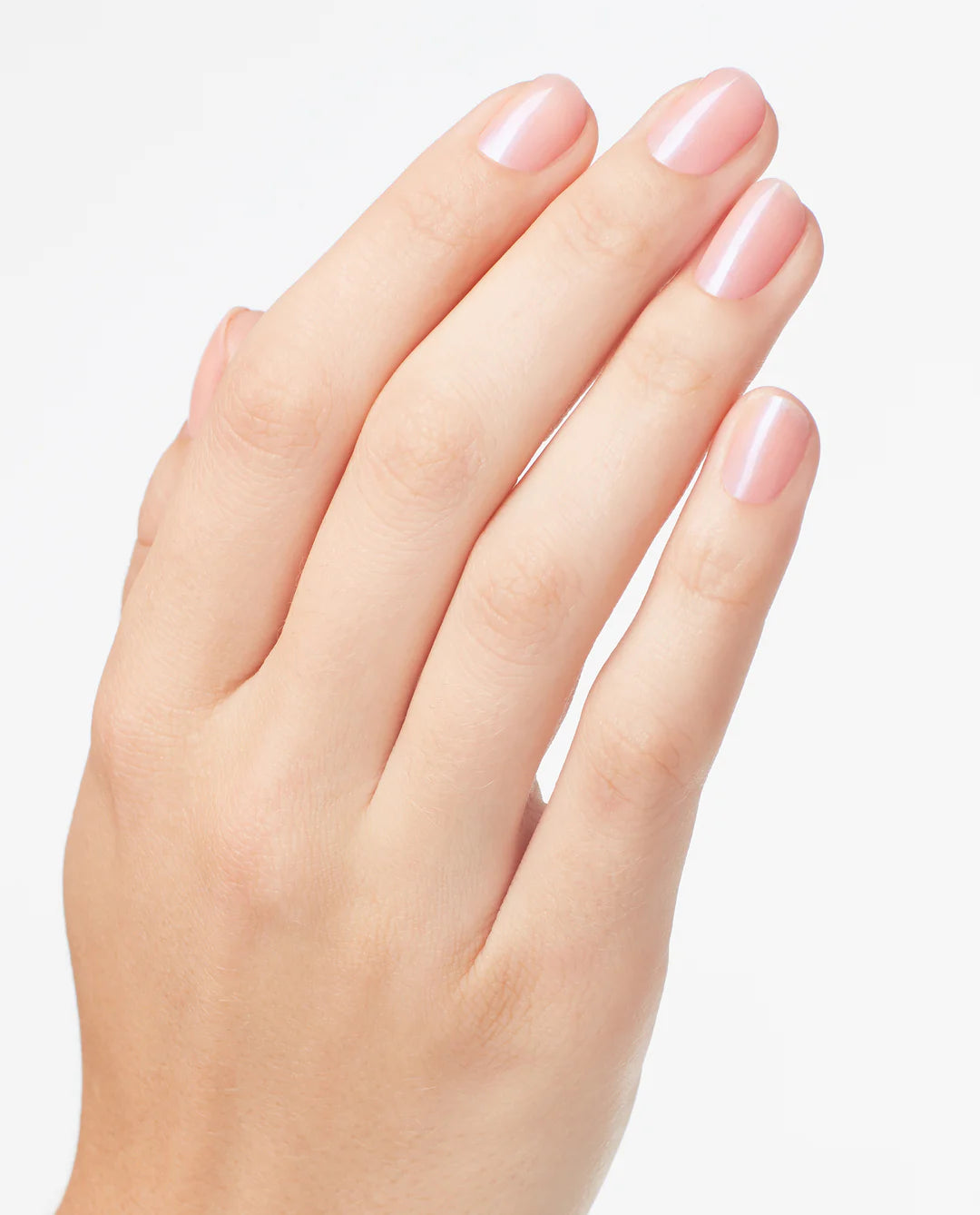 OPI Nail Polish in Rosy Future shade, displaying a smooth, glossy pink nail polish swatch on a neutral background.