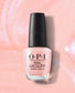 OPI Nail Polish in Rosy Future #S79, soft pink nail lacquer in a sleek bottle with a black cap, showcasing its smooth finish.
