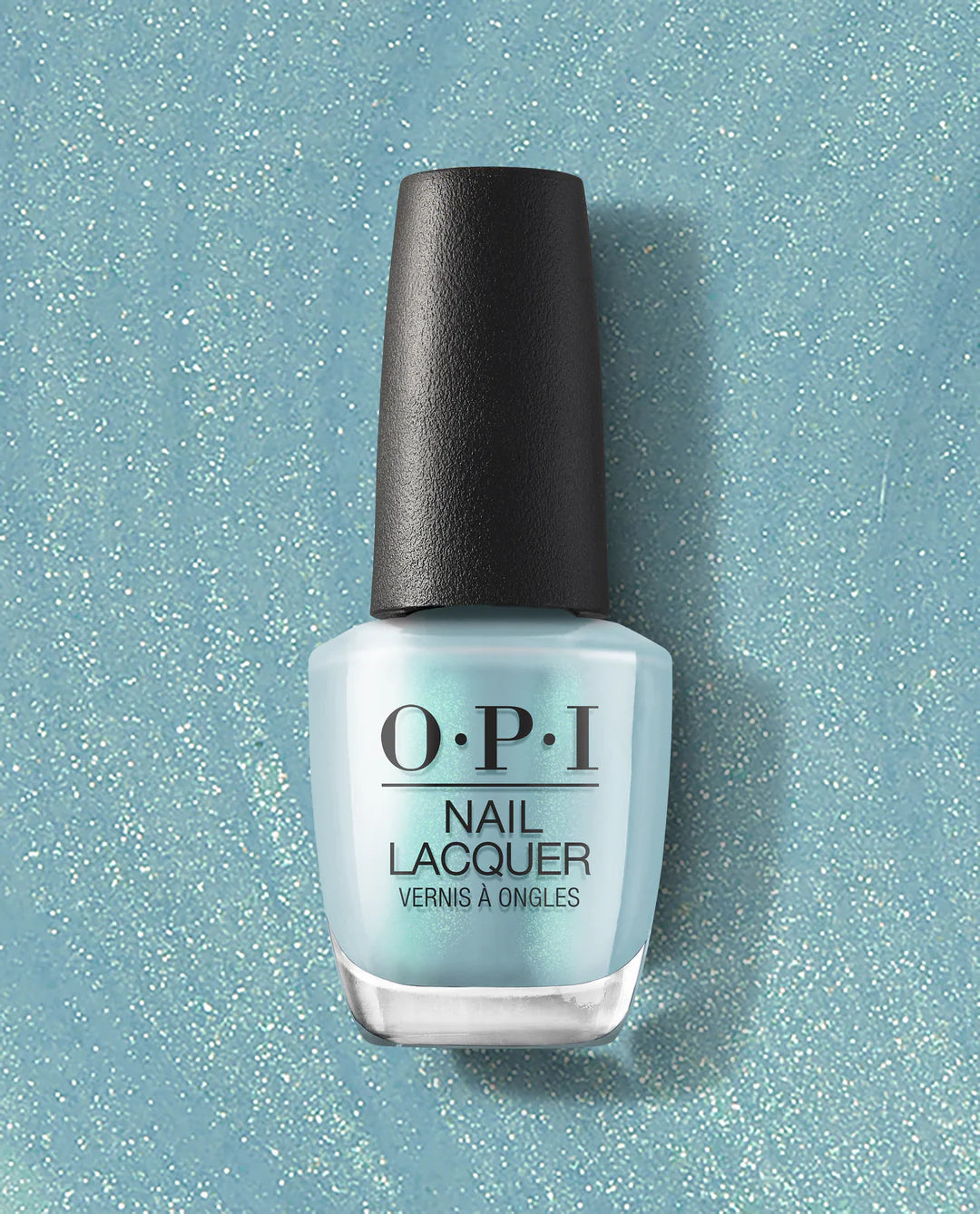 OPI Nail Polish in Sage Simulation shade, showcasing a bottle of sage green nail lacquer with a glossy finish.