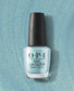 OPI Nail Polish in Sage Simulation shade, showcasing a bottle of sage green nail lacquer with a glossy finish.