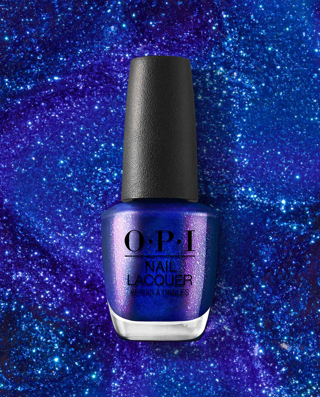 OPI Scorpio Seduction nail polish in deep red shade with glossy finish, displayed in a clear glass bottle with black cap.