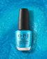 OPI Sky Blue Is the Limit nail polish bottle showing vibrant sky blue lacquer in a clear glass bottle with black cap
