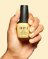 OPI Sunny Bunny NLS069 nail polish bottle and hand with painted nails showing bright yellow color, glossy finish, and stylish look.