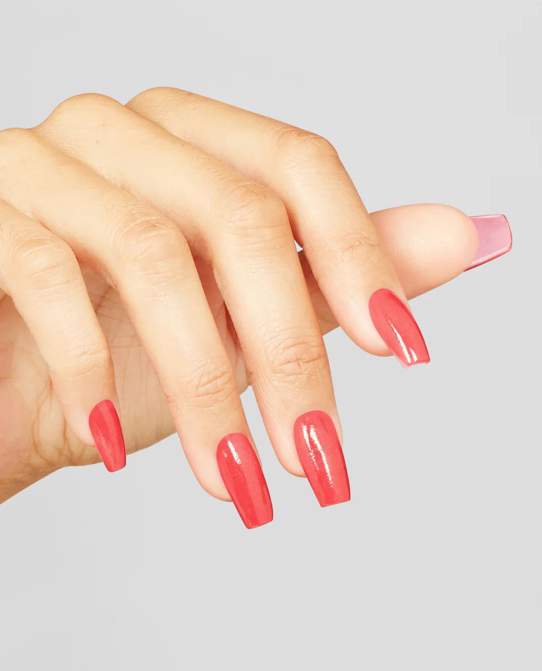 OPI Nail Polish in Tempura-Ture Is Rising, vibrant yellow-orange shade, glossy finish, with nail polish bottle and swatch on nails.