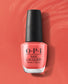 OPI Nail Polish in Tempura-Ture Is Rising NLT89, vibrant orange nail lacquer in a sleek bottle with a brush applicator.