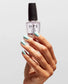 OPI Nail Polish Treatment with natural base and top coat applied on nails, displayed alongside the bottle of OPI nail lacquer.