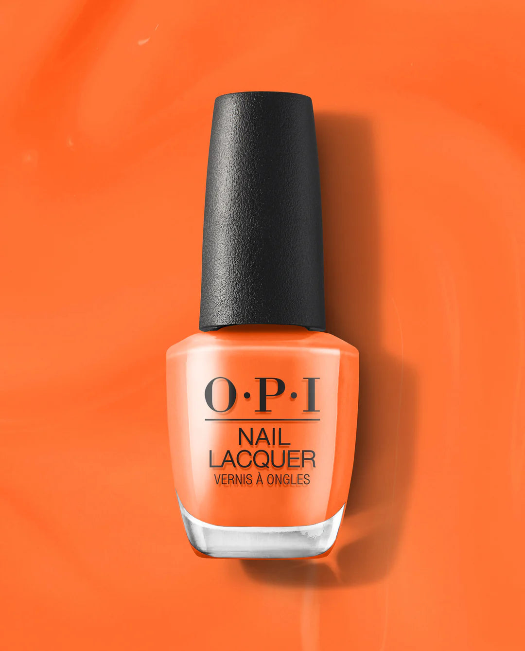 Opi Nail Polish in Your Zestination Awaits NLS084, vibrant nail lacquer bottle with colorful polish inside.