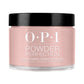 OPI Powder Perfection Barefoot in Barcelona powder nail color applied on nails in a natural finish.