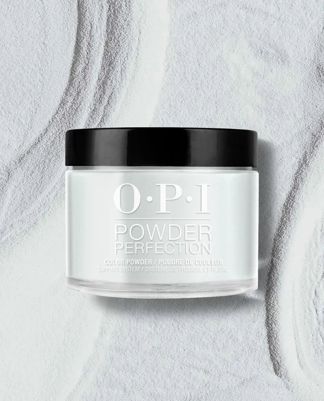 OPI Powder Perfection It's A Boy! #DPT75 dipping powder nail color in a soft pastel shade, displayed in a close-up image.