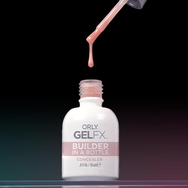 Orly Gel FX Builder in a Bottle Concealer gel nail polish in a 0.6oz bottle, featuring a smooth, glossy finish for nail enhancement.