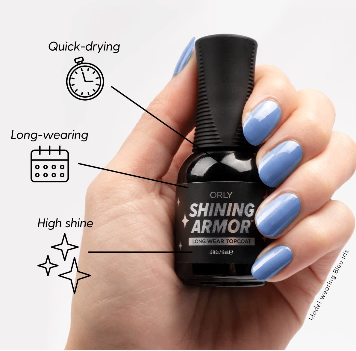 Orly Shining Armor Long Wear Fast Dry Top Coat | 0.6fl oz - Universal Nail Supplies